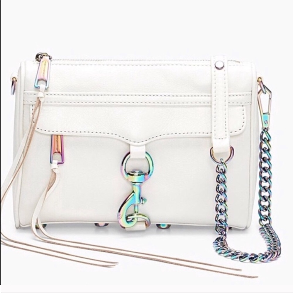 NWT New Rebecca Minkoff Mini Mac Crossbody Iridescent White